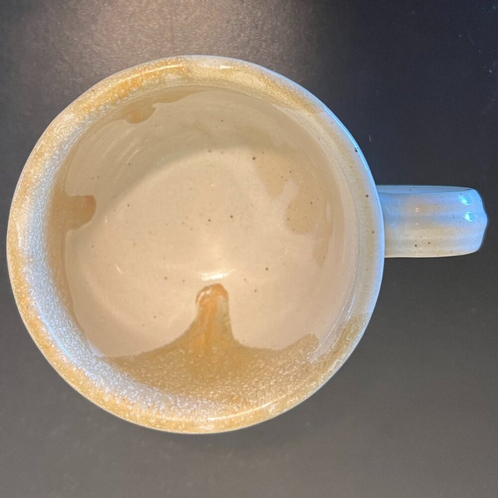 Handcrafted Beige Speckled Drip Glazed Earth Tone Studio Art Pottery Cup Mug - Picture 7 of 12